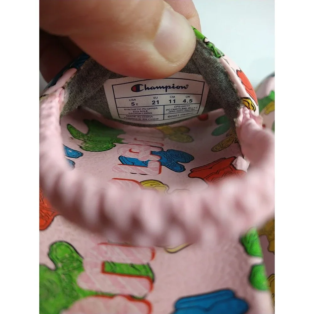 Champion Little Girls Candyland Pink Sandals 5T Slingback Logo